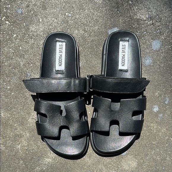 Steve Madden Shoes - Steve Madden Mayven Black Leather Sandal